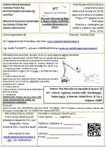 066-16_IPT_Corso_Patentino_PLE Piattaforma elevabile lavoro _Pinerolo_Volpiano 5_e 6-05-2016_Rev00 cmplt